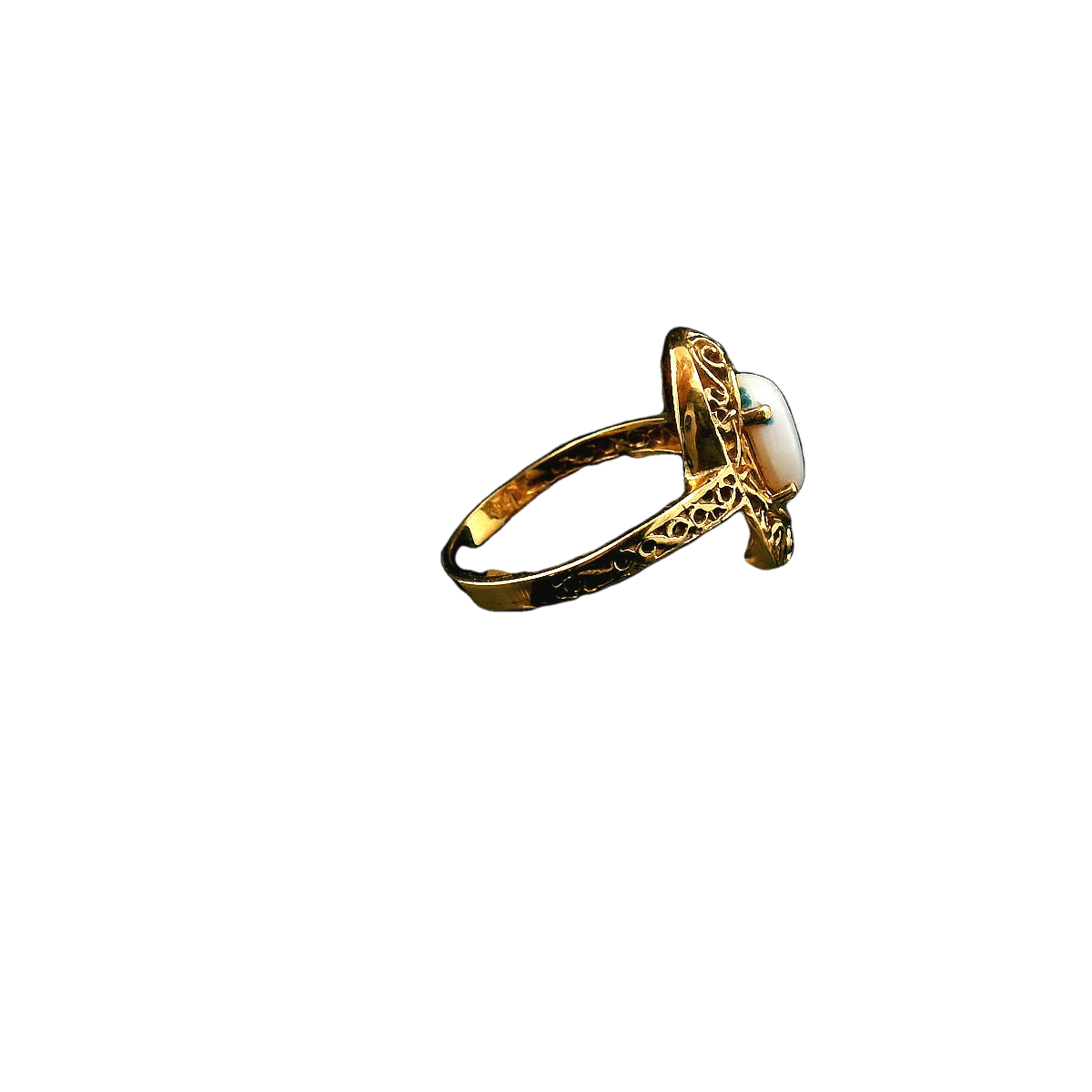 Oval Opal and Filagree Ring
