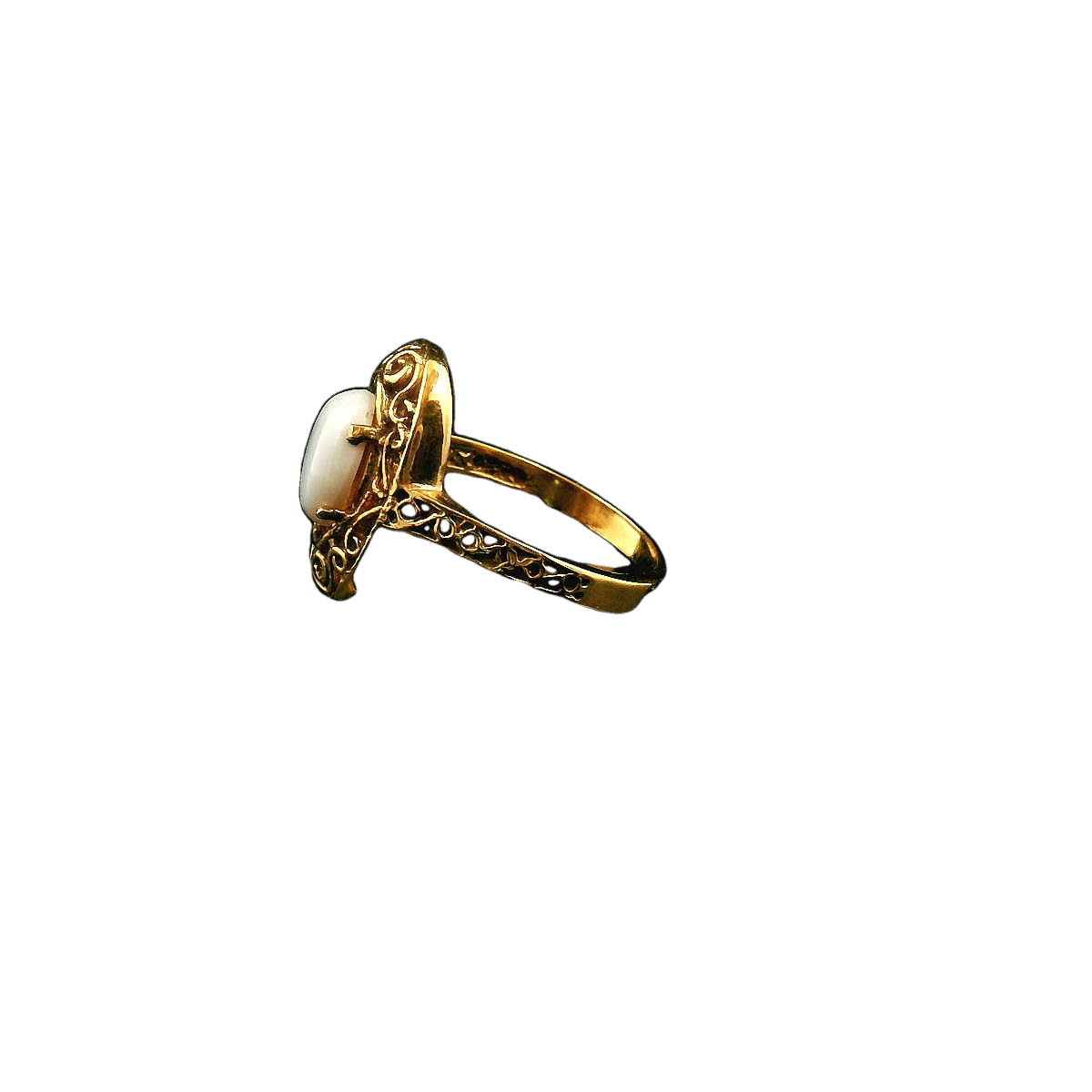 Oval Opal and Filagree Ring