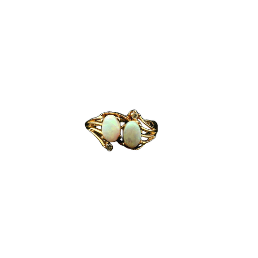 Elegant Two Stone Opal Ring
