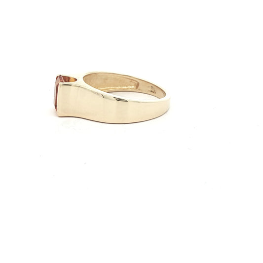 14K Yellow Gold Ring with Emerald Cut Citrine