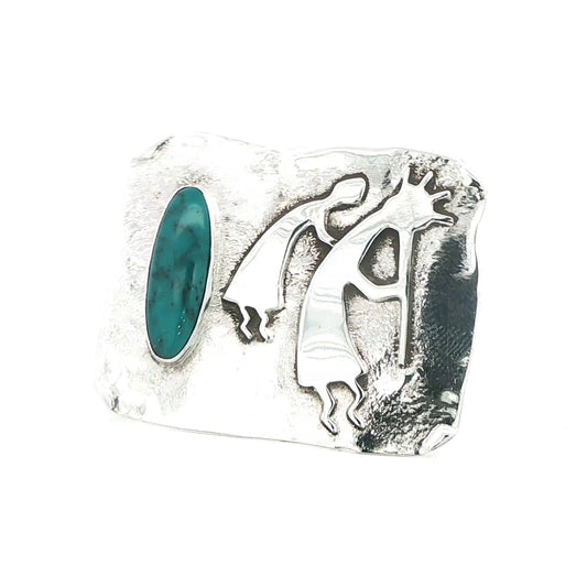 Turquoise Kokopelli Brooch
