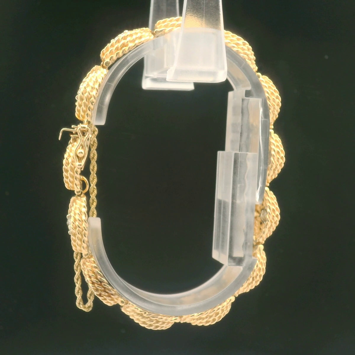 14K Gold Diamond Rope Bracelet