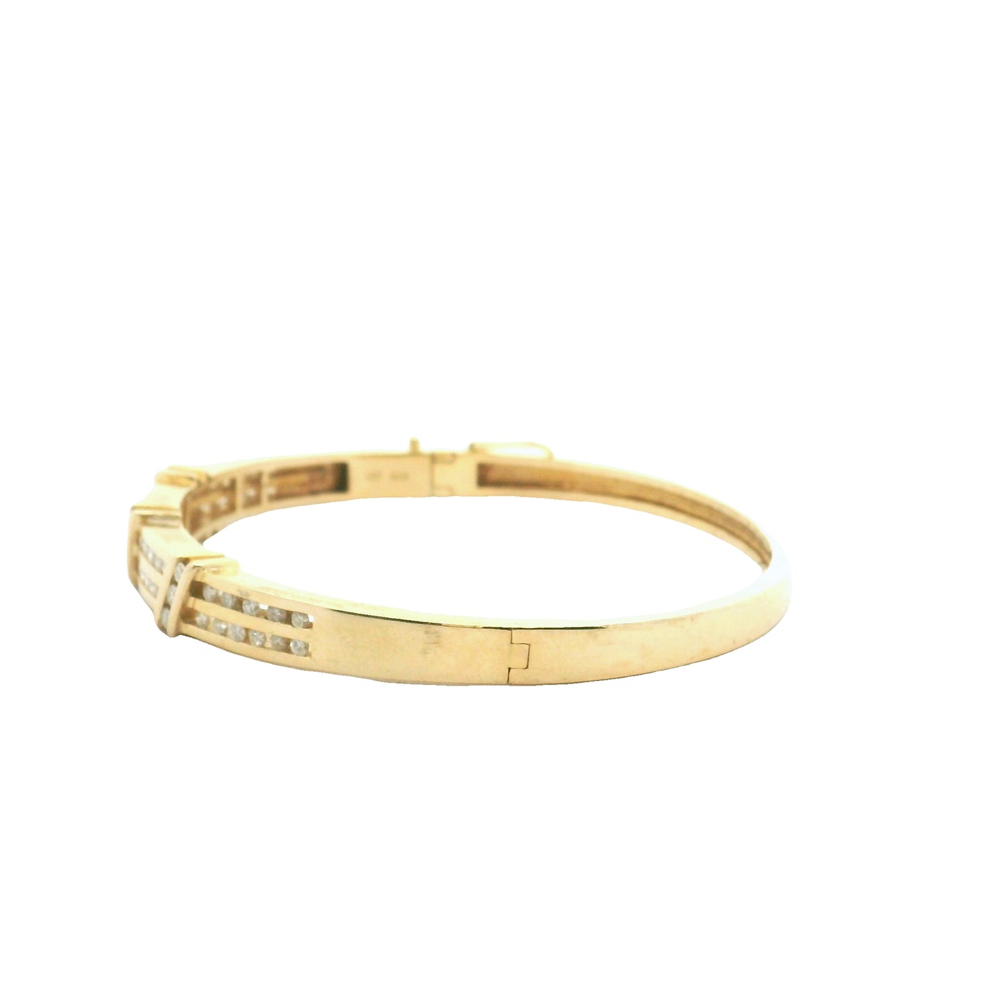 Unique 14K Gold Diamond Channel Bracelet