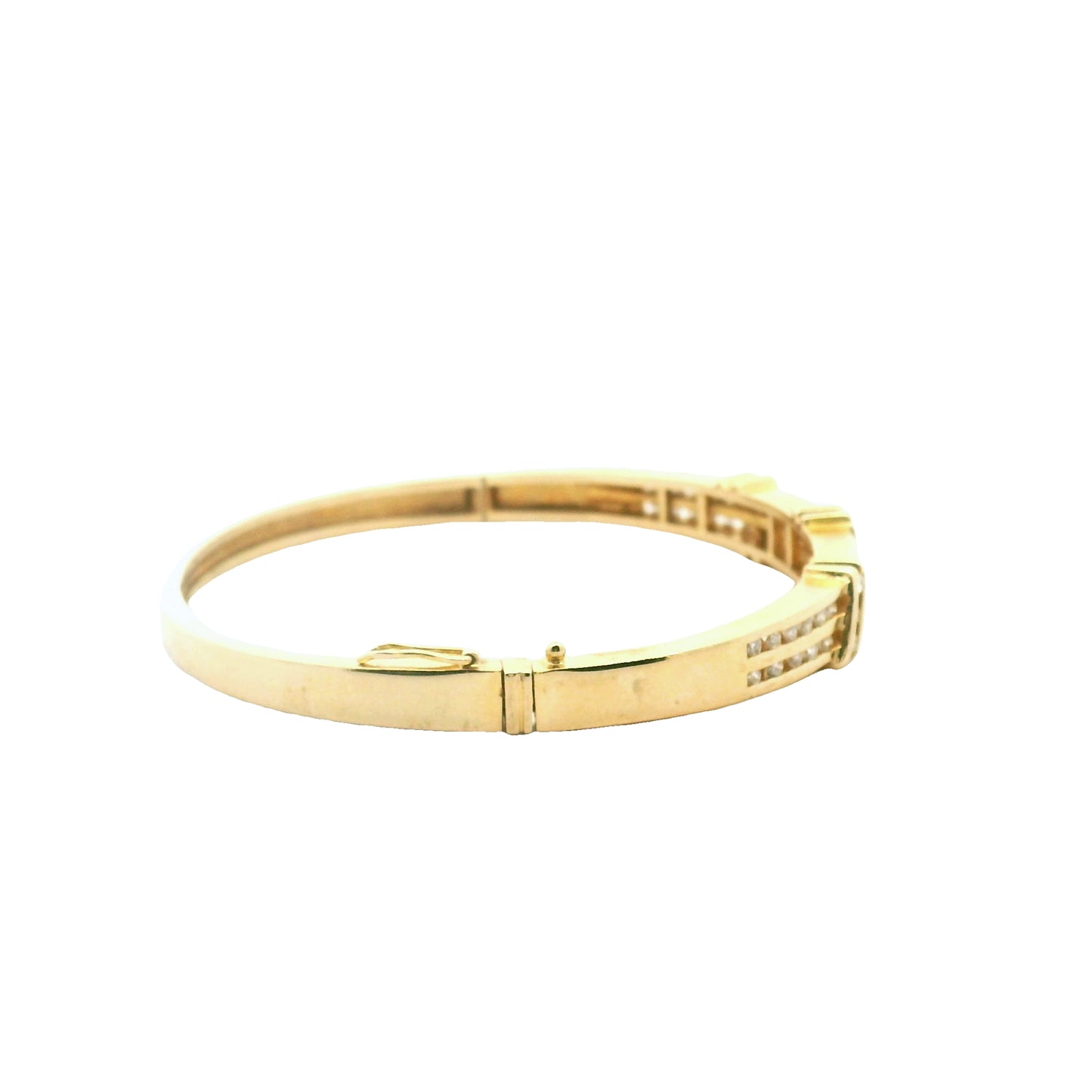 Unique 14K Gold Diamond Channel Bracelet