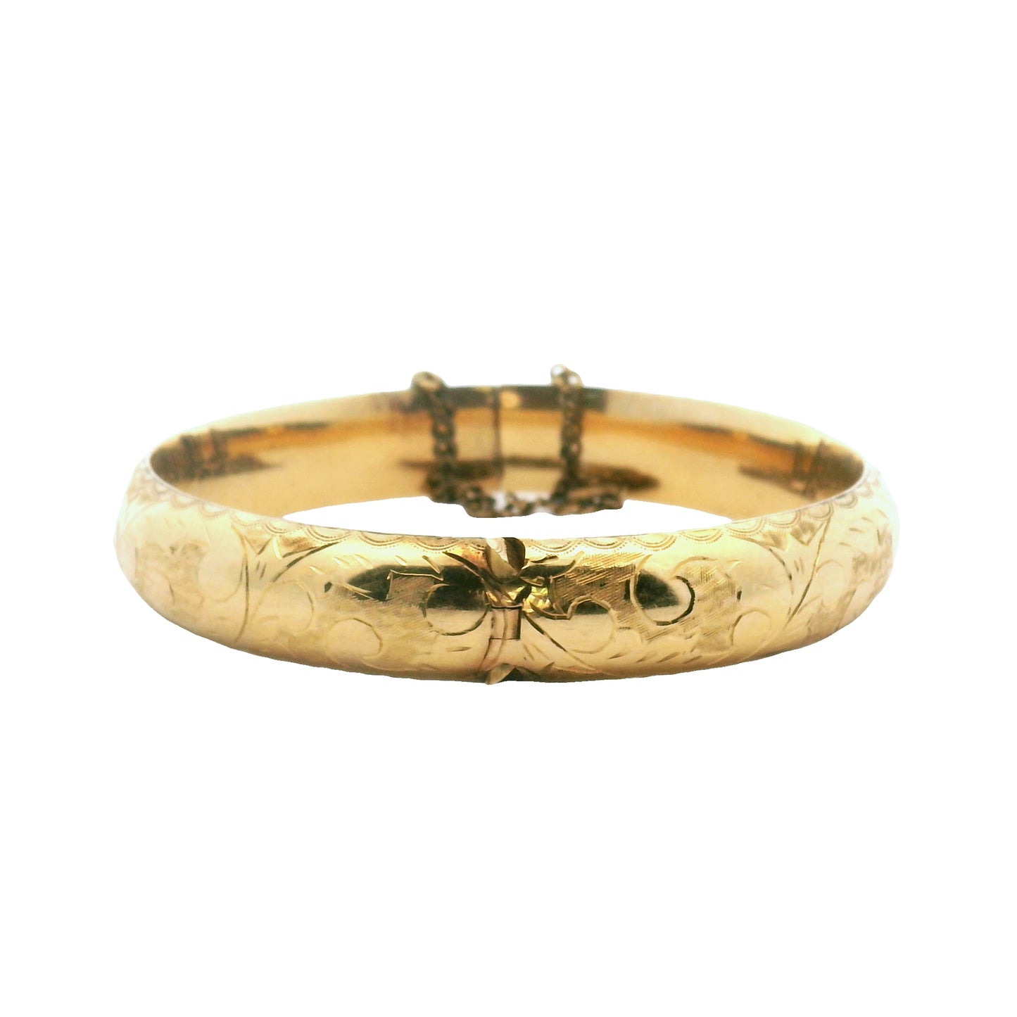 18K Floral Engraved Bracelet