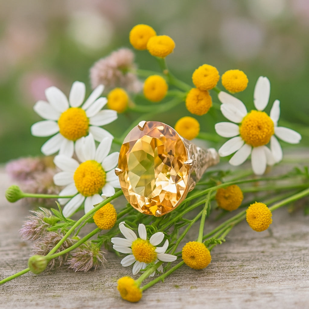 10k Cocktail Oval Citrine Ring