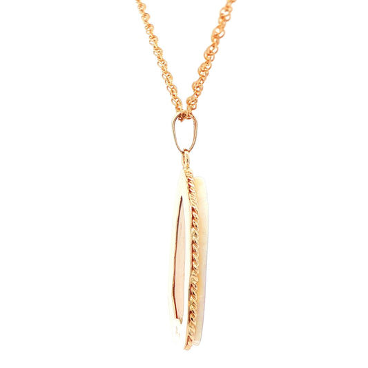 14K Opal Pendant with Gold Frame