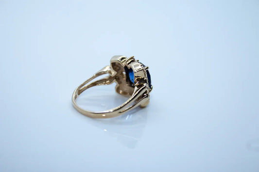 14K Yellow Gold Tanzanite Diamond Ring