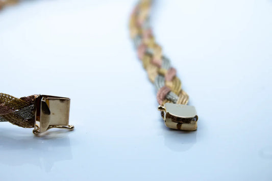 14K Tri Color Choker Necklace