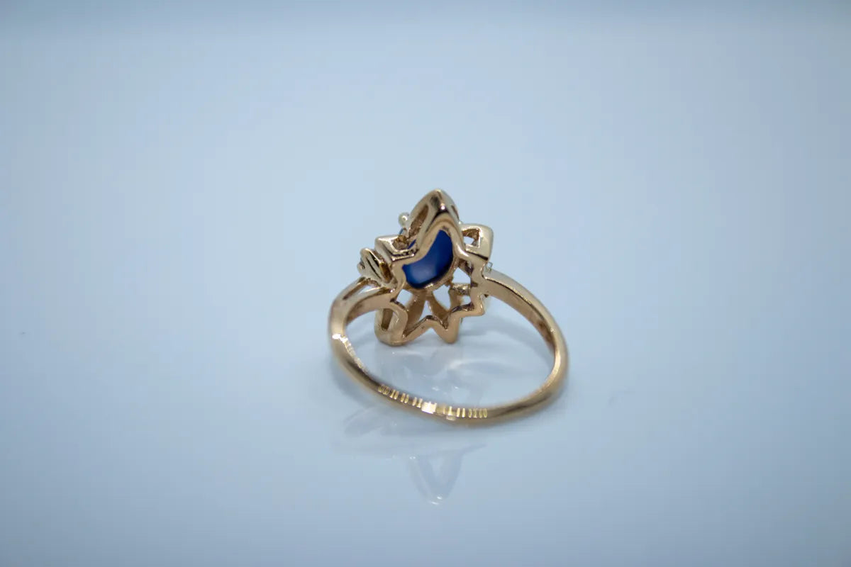 14 K Yellow Gold Star Sapphire Ring