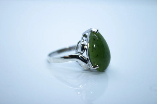 Sterling Silver Green Stone Ring