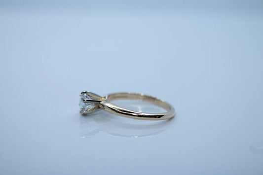 14K Yellow Gold Two-tone Solitaire Engagement Ring