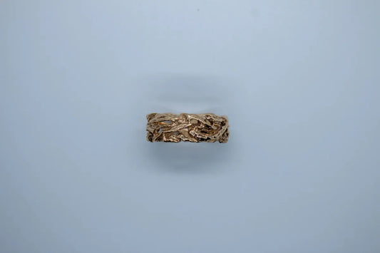 14 K Y/G Sculpture Wedding Band