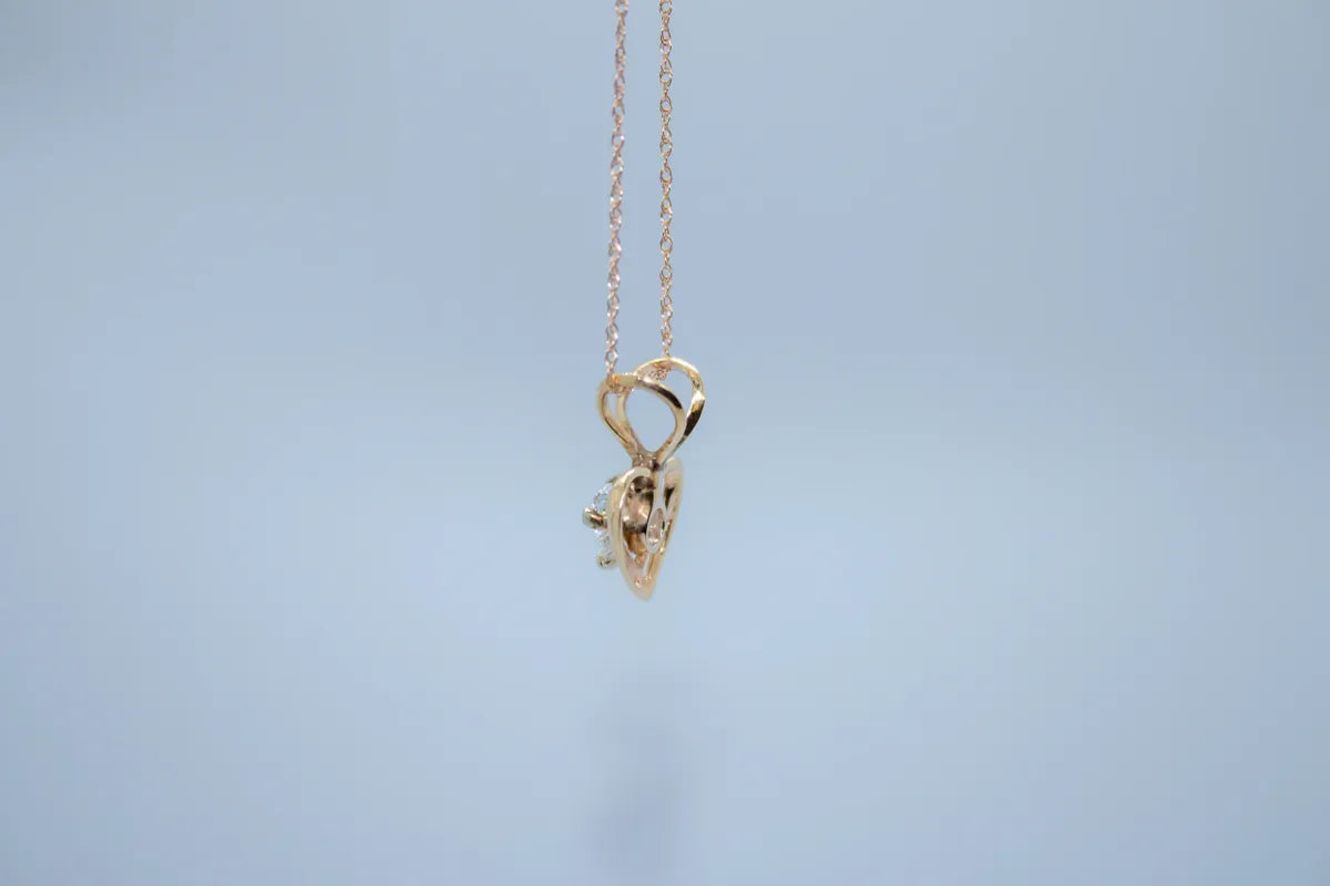 14 K Y/G Diamond Heart Shape Necklace