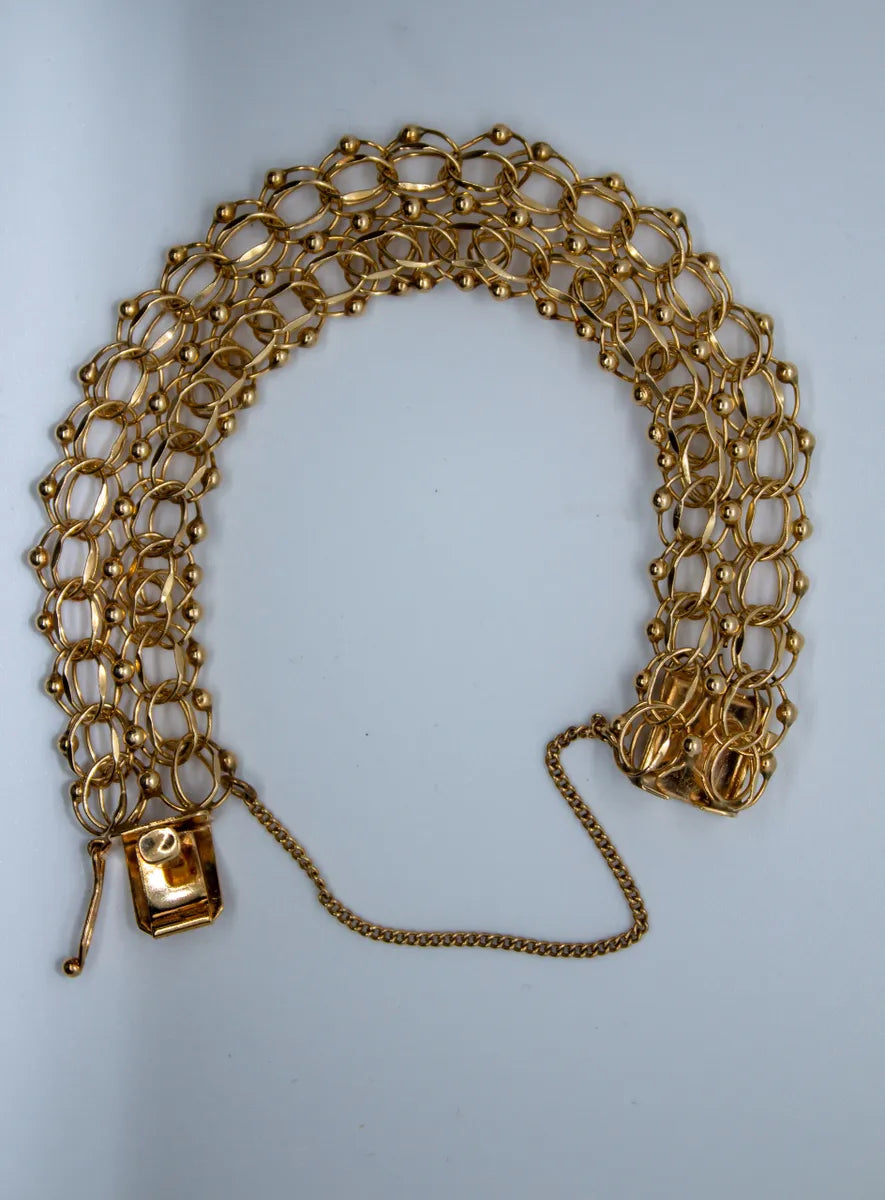 14 K YG Estate Charm Bracelet