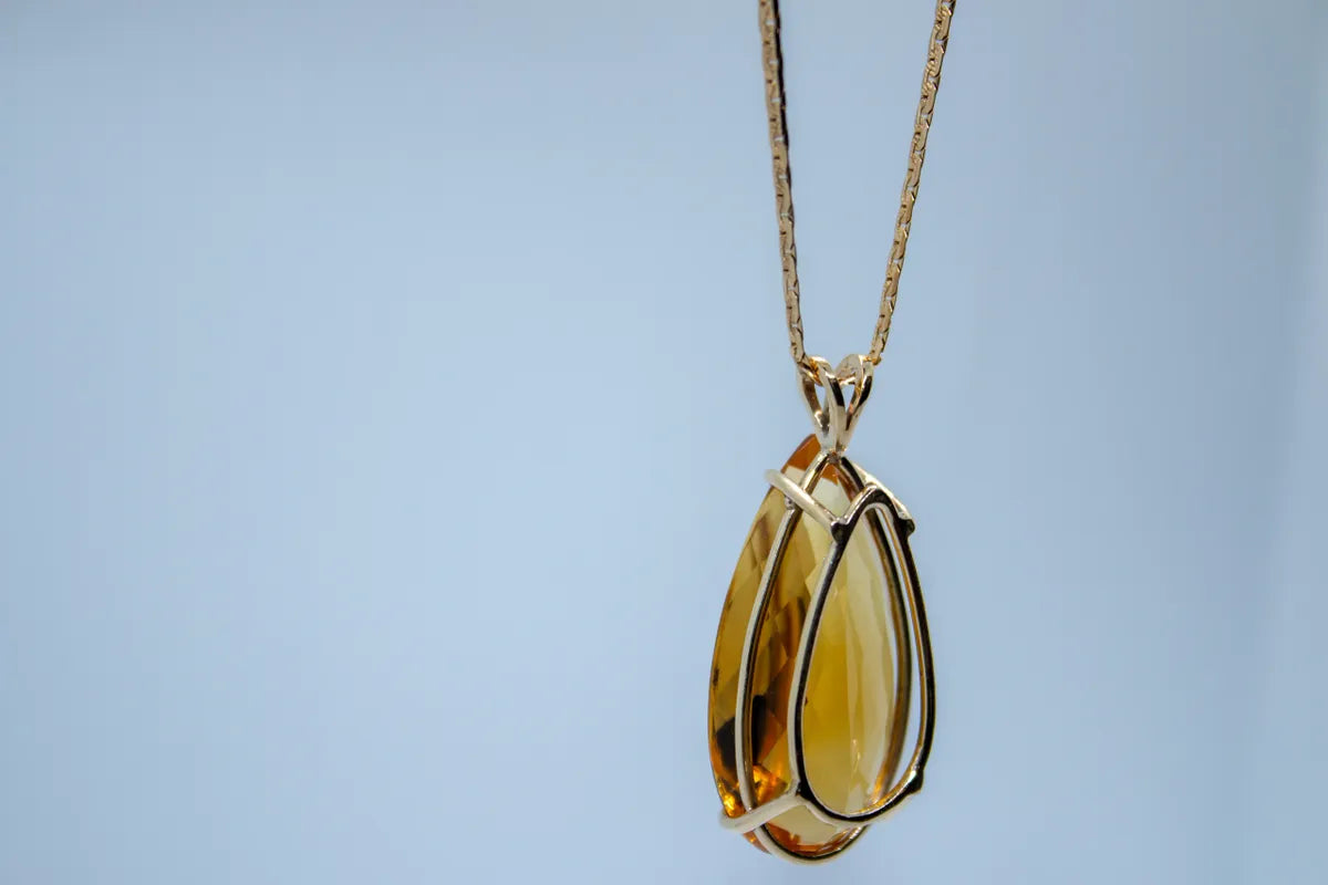 14 K Y/G Citrine Pendant