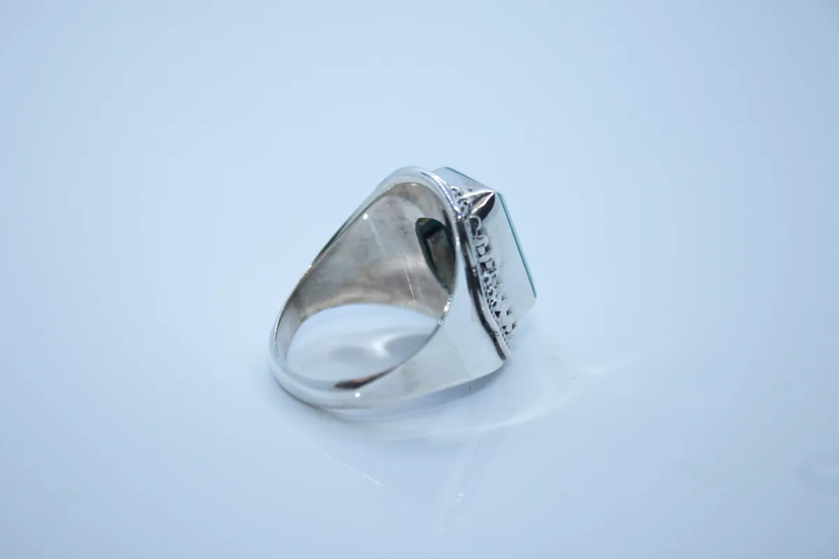 Sterling Silver Aqua Chalcedony Ring