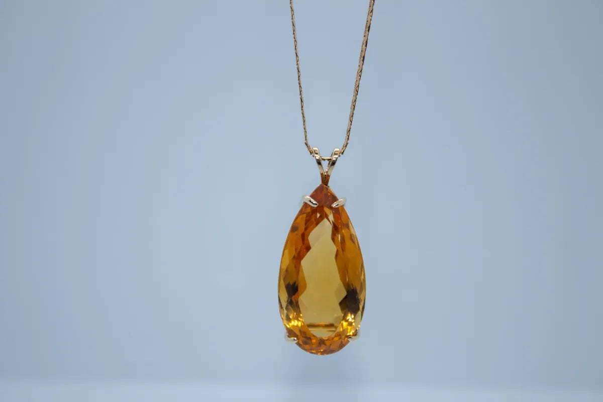 14 K Y/G Citrine Pendant