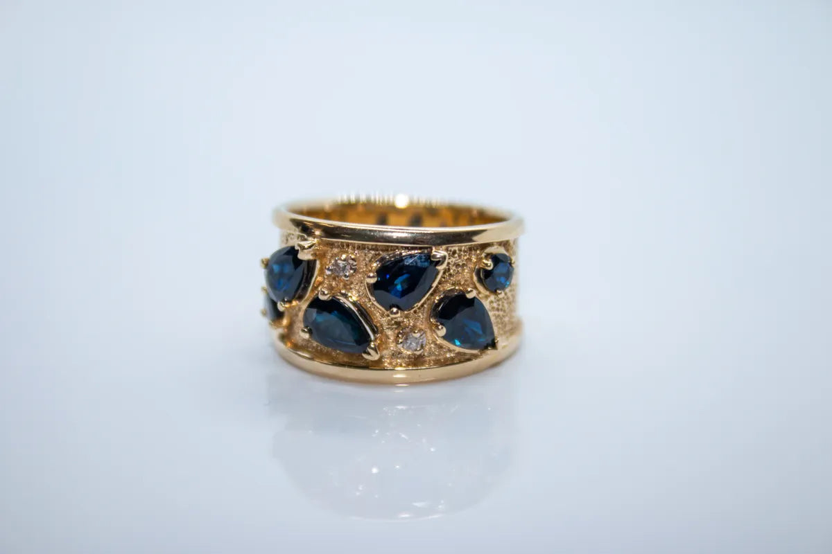 14K Yellow Gold Tanzanite and Diamond Ring