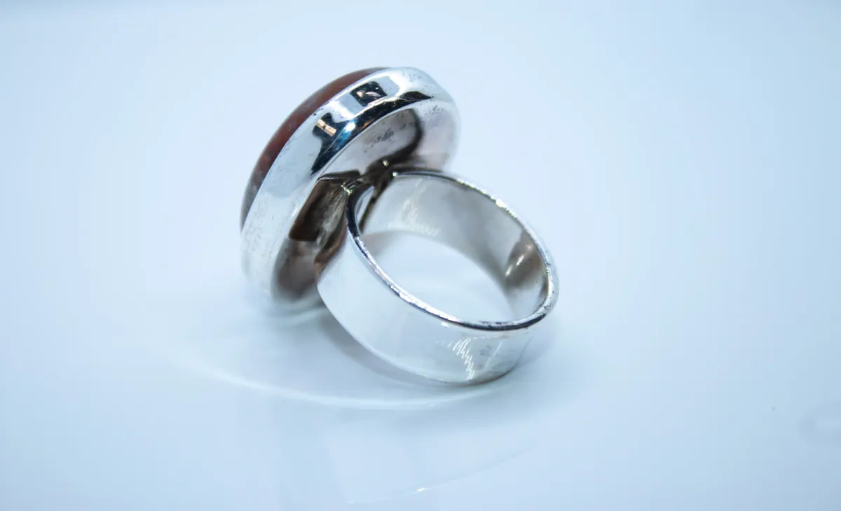 Sterling Silver Amber Ring