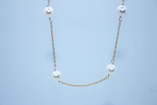 14K Yellow Gold Pearl by the Yard Necklace