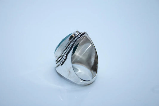 Sterling Silver Aqua Chalcedony Ring