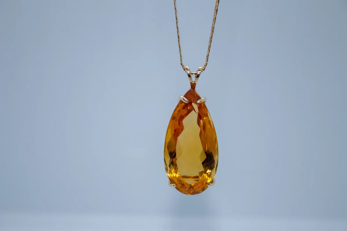 14 K Y/G Citrine Pendant