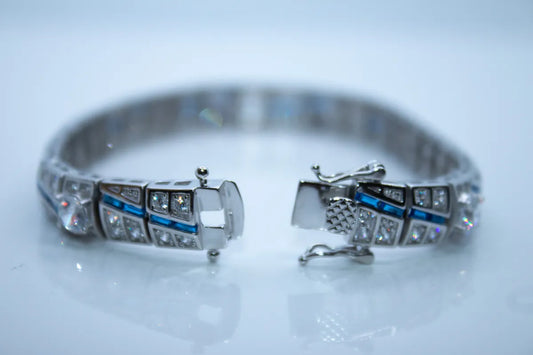Sterling Silver CZ Sapphire Bracelet