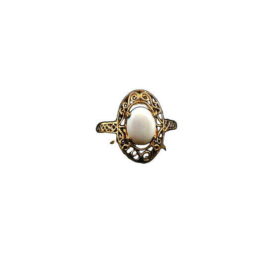 Oval Opal and Filagree Ring