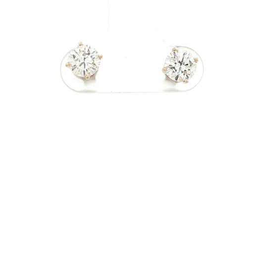 14K Yellow Gold Natural Diamond Stud Earrings 1 CTW VS1 Clarity