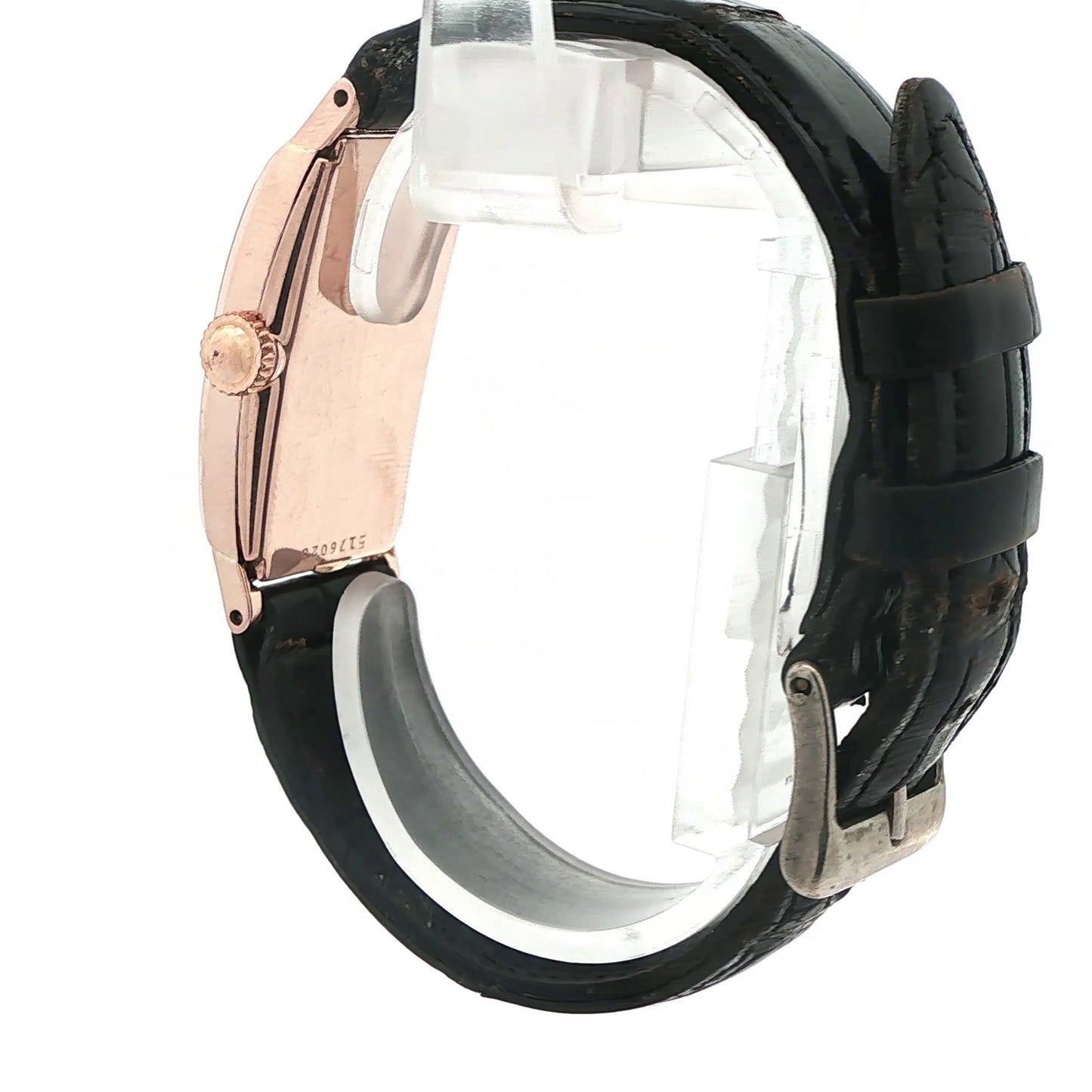 14K Vintage Rose Gold Tank Style Bulova Watch