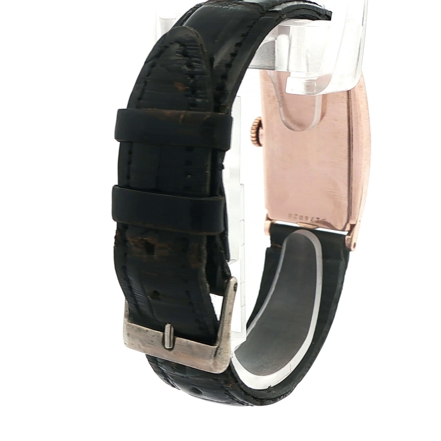 14K Vintage Rose Gold Tank Style Bulova Watch