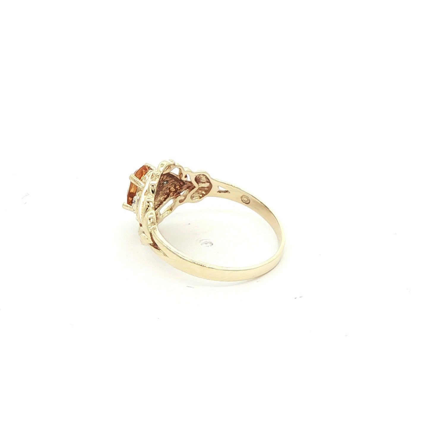 10k Yellow Gold Citrine Oval Diamond Ring