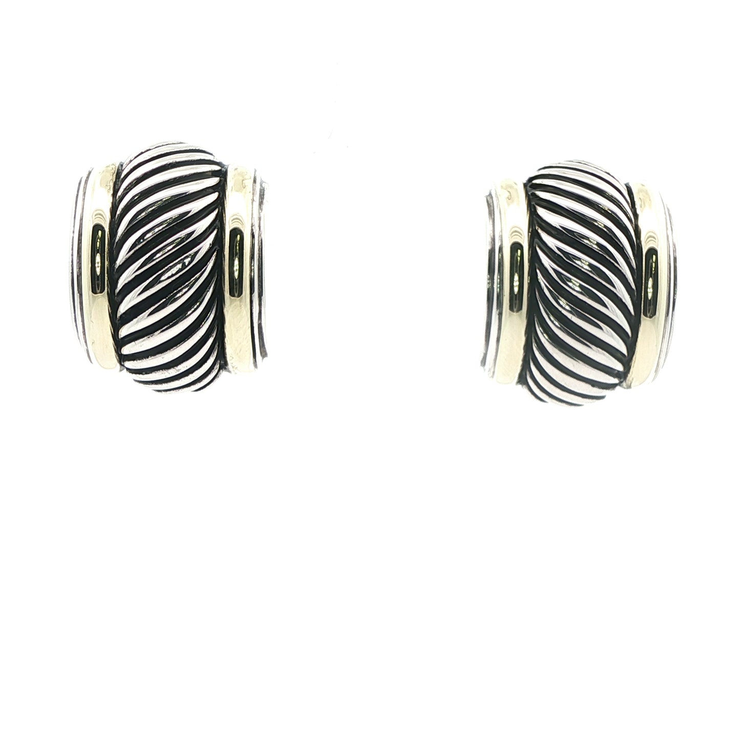 14k Yellow Gold with Sterling Silver David Yurman Twisted Stud Earrings