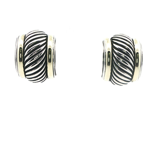 14k Yellow Gold with Sterling Silver David Yurman Twisted Stud Earrings