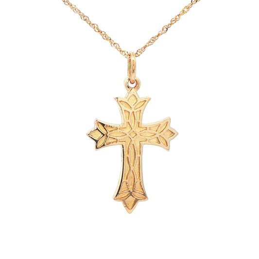 14K Gold Trinity Decorative Cross