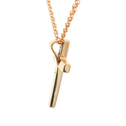 14K Yellow Gold Estate Solid Cross