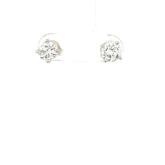 14K White Gold Diamond Stud Earrings - 1.34 CTW VS1