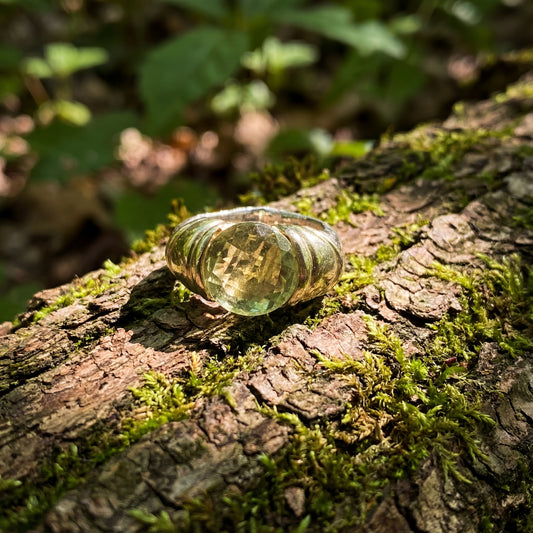 David Yurman Estate Lemon Citrine Ring in Sterling Silver & 9K Gold, c. 2005