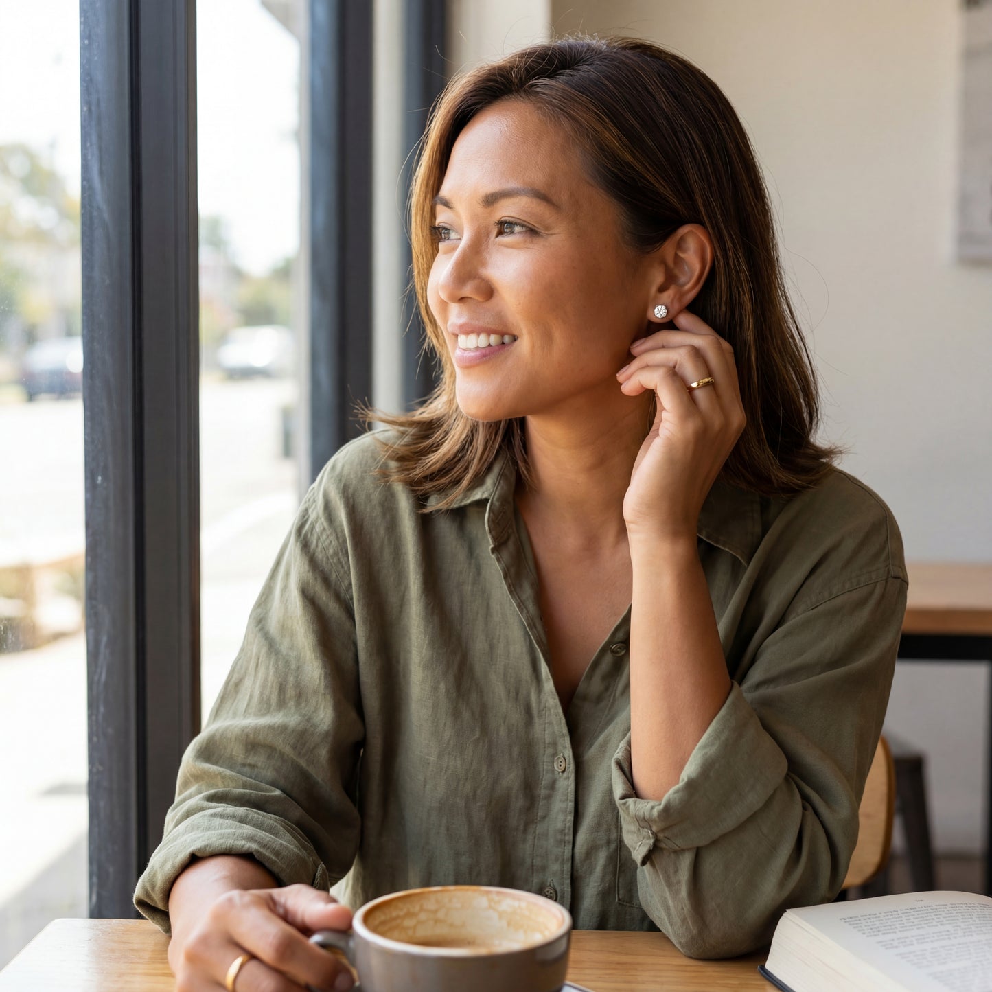 14K White Gold Round Cut Lab-Grown Diamond Earrings - 1.08 ctw VS Clarity