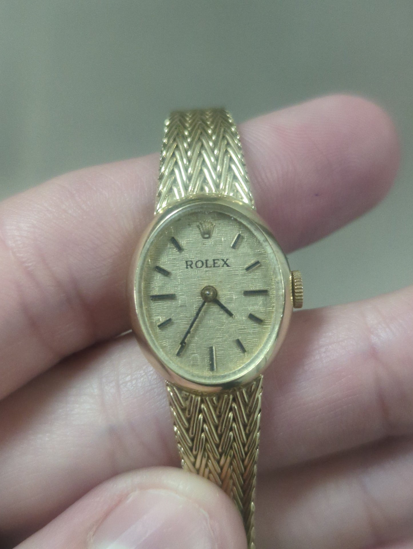 Vintage Ladies 14K Rolex with Mesh Band