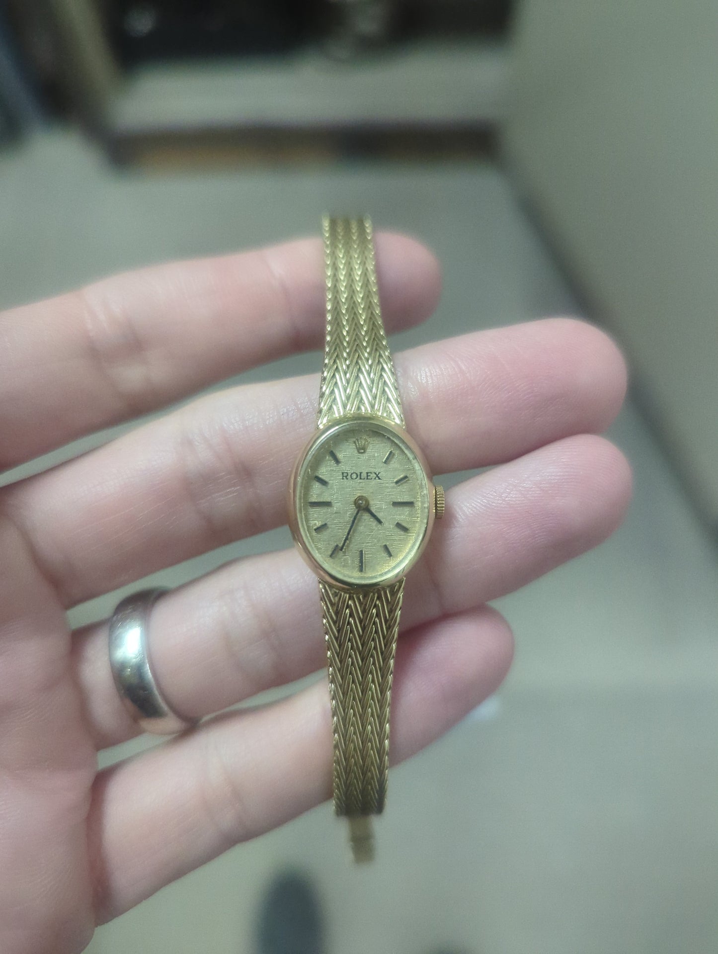 Vintage Ladies 14K Rolex with Mesh Band