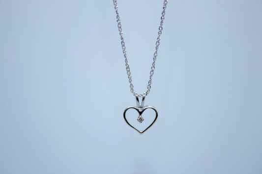 14 K WG Diamond Heart Pendant
