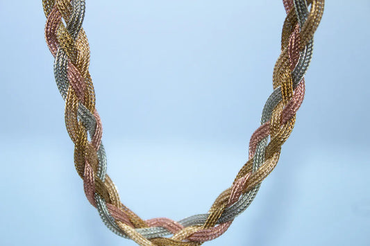 14K Tri Color Choker Necklace