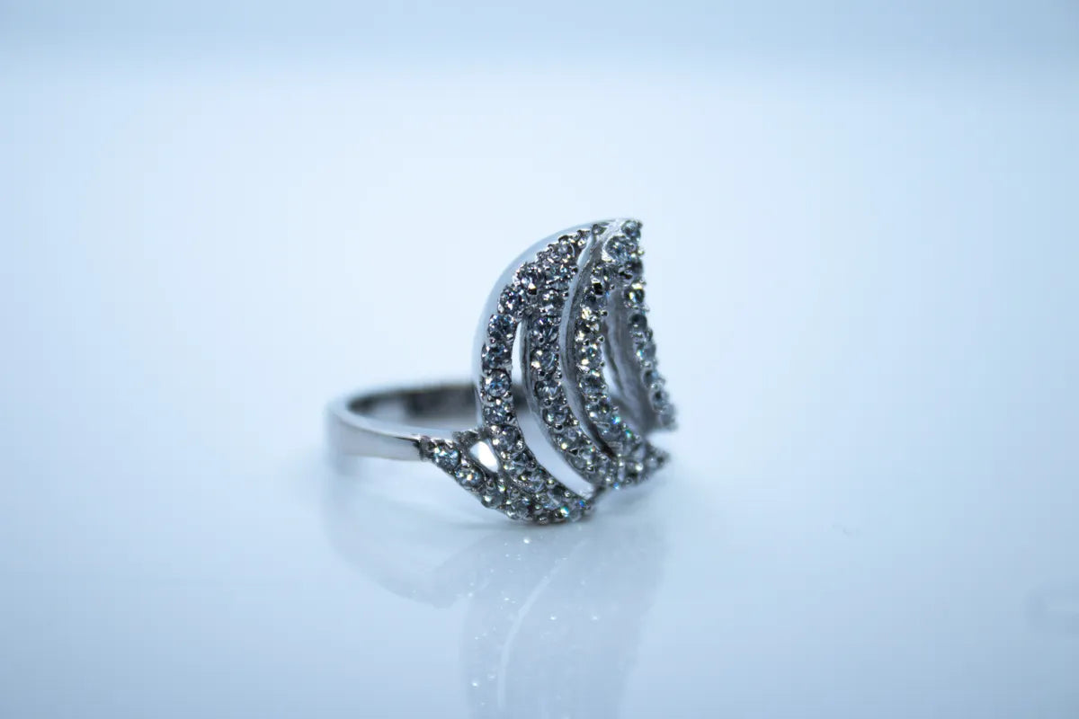 Sterling Silver CZ Diamond Shaped Ring