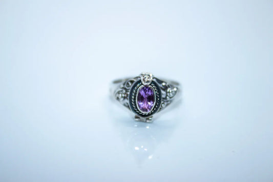 Sterling Silver Amethyst Poison Ring