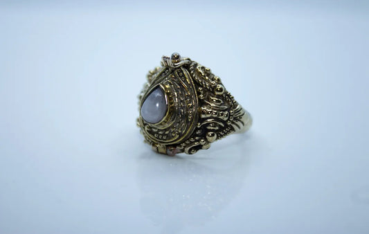 Silver Plated Brass Poison Ring