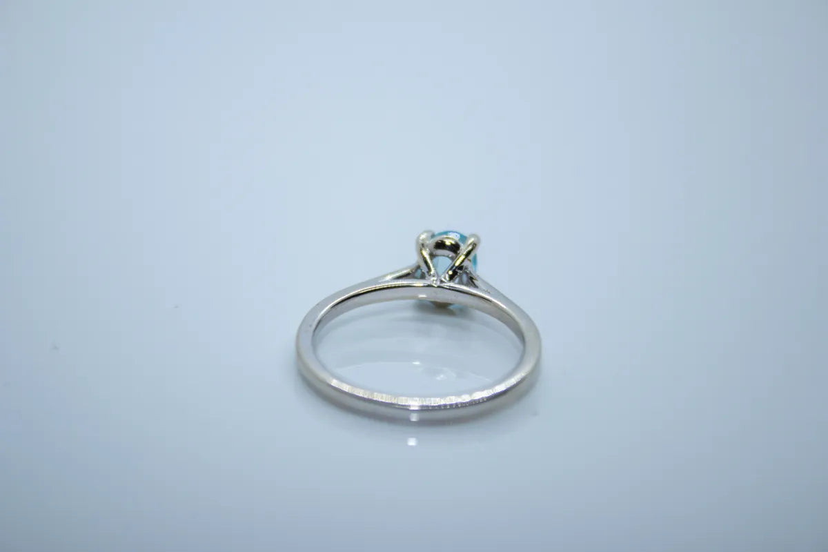 14K White Gold Aqua Ring