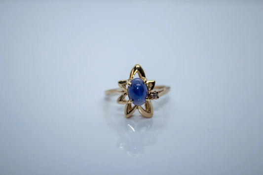 14 K Yellow Gold Star Sapphire Ring