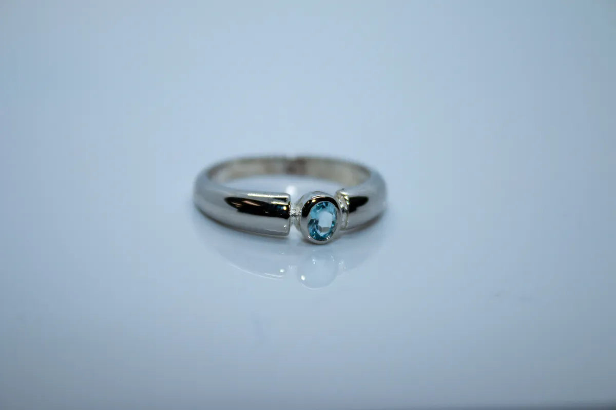 Silver Sterling Aqua Ring